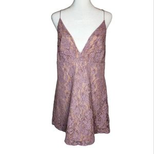 NEW Free People Dangerous Love Lace Mini Dress Wisteria Size 6
